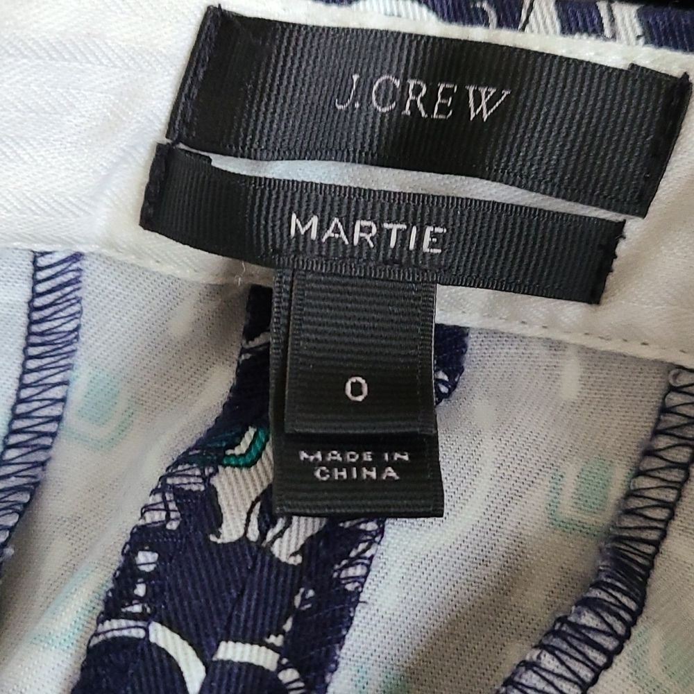 J. CREW Blue Elephant Print Pants size 0 - Picture 10 of 10